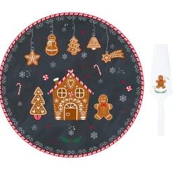 Assiette à gâteau avec pelle de service GINGERBREAD