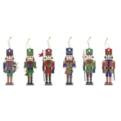 Ensemble de 6 décorations en porcelaine pour sapin de Noël NUTCRACKER