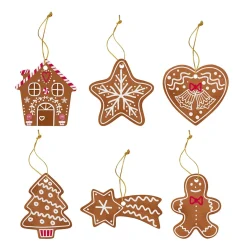Ensemble de 6 décorations pour sapin de Noël GINGERBREAD