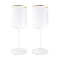 Ensemble de 2 gobelets à vin avec fil d’or FESTIVE