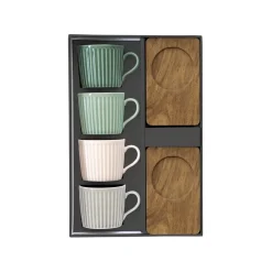 Ensemble de 4 petites tasses a expresso en porcellaine TAKE A BREAK ASS7