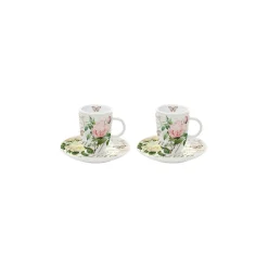 Ensemble de 2 tasses à café avec soucoupes JARDIN BOTANIQUE