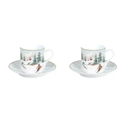 Ensemble de 2 tasses à café avec soucoupe CHALET