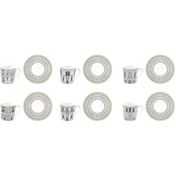 Ensemble de 6 tasses à café avec soucoupes PALAZZO