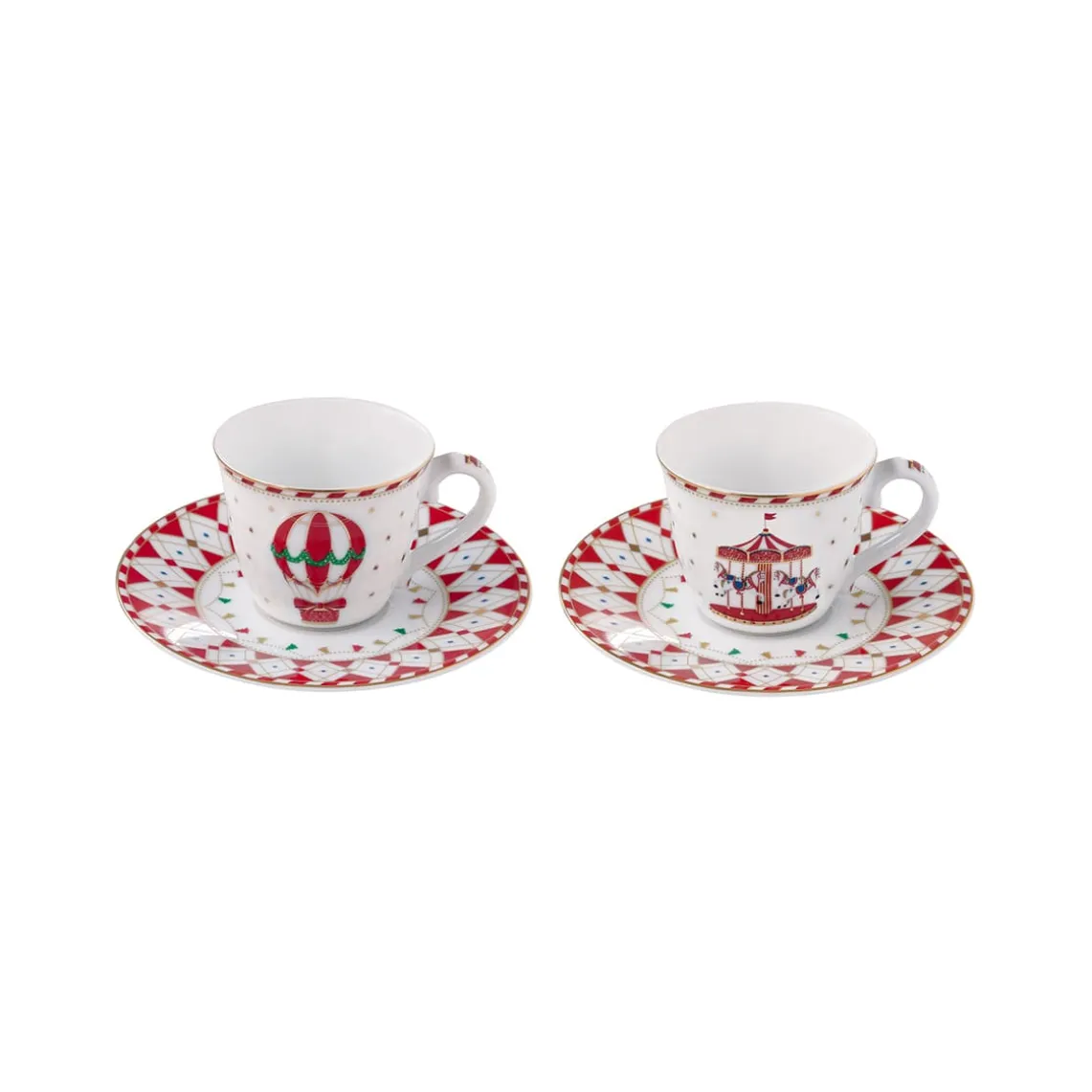 Ensemble de 2 tasses à café avec soucoupes CHRISTMAS WONDERLAND