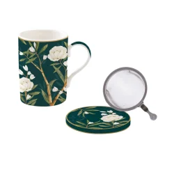 Mug et sous-verre avec infuseur ROYAL PEONIES
