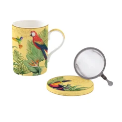 Mug et sous-verre avec infuseur EXOTIC PARADISE