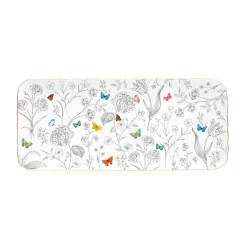 Plateau de service rectangulaireFLEURS ET PAPILLONS