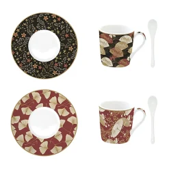 Set de 2 tasses à café avec soucoupes KIMONO