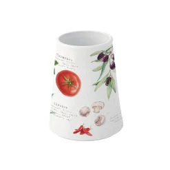 Set de 5 ustensiles de cuisine en bambou avec support en porcelaine HOME & KITCHEN