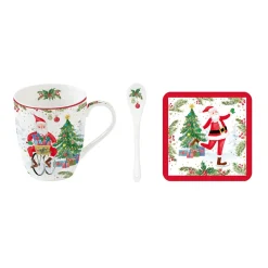 Tasse et cuillère avec sous-verre JOYFUL SANTA